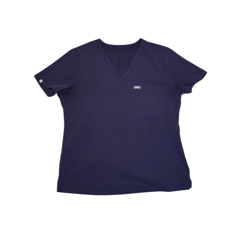 Figs Catarina One-Pocket Purple Scrub Top, Size M